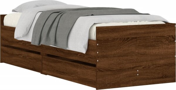 VidaXL Rám postele se zásuvkami 100 x 200 cm [3207340] Barva: šedá sonoma
