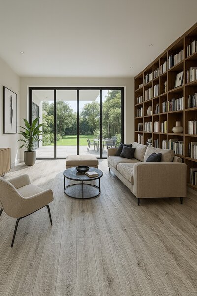 Beauflor, PVC podlaha - lino Toptex Tasmanian Oak 096L, na míru, šíře 4m,5m, šedá, filc, chodba / předsíň