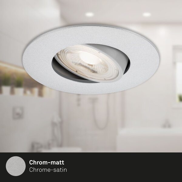 BRI 7602034 LED vestavné svítidlo 4,4 cm 3x 4,9 W 480lm chrom - BRILONER