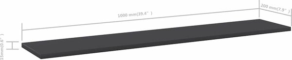 VidaXL Nástěnné police 4 ks 100x20x1,5 cm kompozitní dřevo [805382] Barva: Černý dub