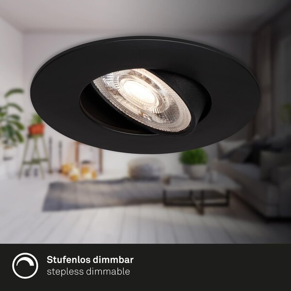 BRI 7602035 LED vestavné svítidlo 4,4 cm 3x 4,9W 480lm černá - BRILONER