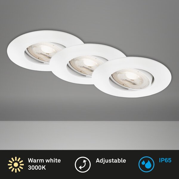BRI 7602036 LED vestavné svítidlo 4,4 cm 3x 4,9 W 480lm bílé - BRILONER