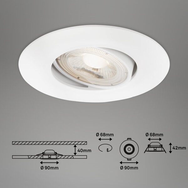 BRI 7602036 LED vestavné svítidlo 4,4 cm 3x 4,9 W 480lm bílé - BRILONER