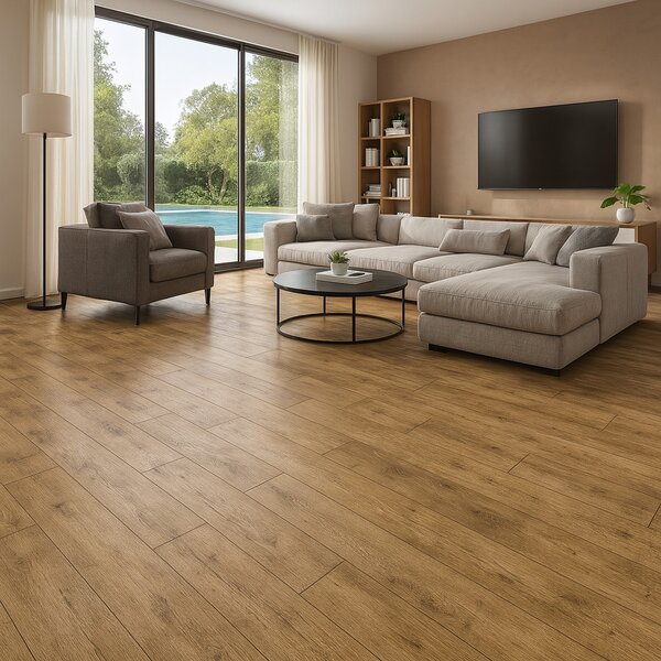 Beauflor, PVC podlaha - lino Texalino Supreme 7801 Valley Oak - dub, na míru, šíře 5m, hnědá, filc, chodba / předsíň
