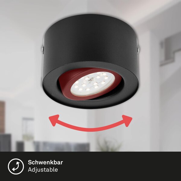 BRI 7121-015 LED přisazené svítidlo, pr. 9 cm, 5 W, černá - BRILONER