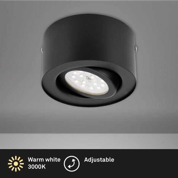 BRI 7121-015 LED přisazené svítidlo, pr. 9 cm, 5 W, černá - BRILONER
