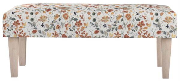 Dlouhá lavička 100x40cm barva oranžová látka pletený vzor, vzorované