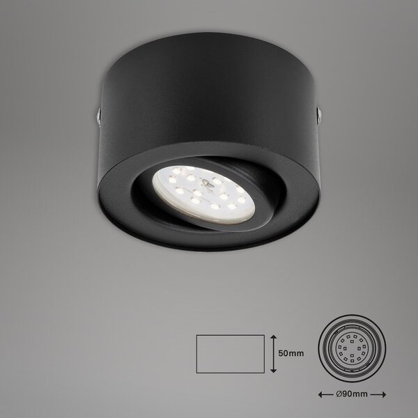 BRI 7121-015 LED přisazené svítidlo, pr. 9 cm, 5 W, černá - BRILONER