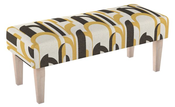 Dlouhá lavička 100x40cm barva vícebarevná látka pletený vzor, vzorované