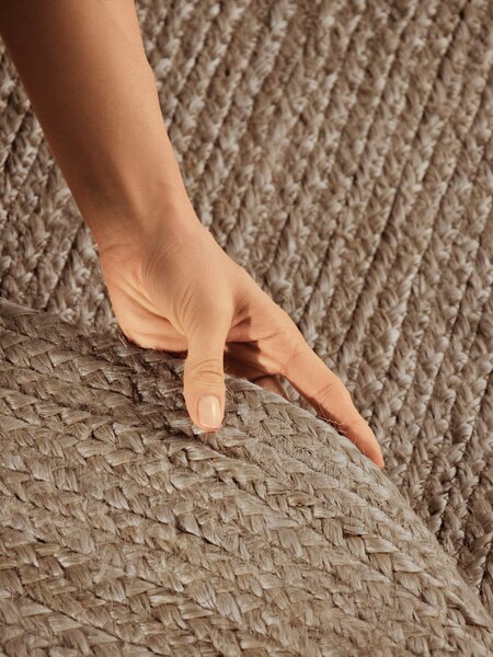 Hanse Home, Kusový koberec Jute Braided 106006 Grey Brown ovál, 160x230 ovál, hnědá, chodba / předsíň