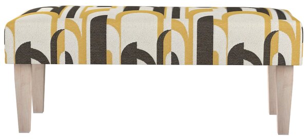 Dlouhá lavička 100x40cm barva vícebarevná látka pletený vzor, vzorované