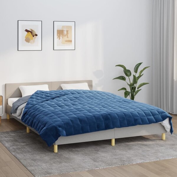 VidaXL Zátěžová deka 200 x 220 cm 9 kg 100% Bavlna 205T [3154857] Barva: Modrá