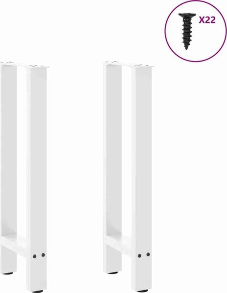 VidaXL Nohy konzolového stolku 2 ks 38 x (72-73) cm ocelové [4013297] Barva: Bílá