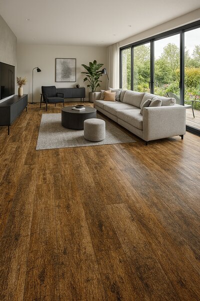 Beauflor, PVC podlaha - lino Ambient Stock Oak 039M - dub, na míru, šíře 2m,3m,4m, hnědá, bez podkladu, chodba / předsíň
