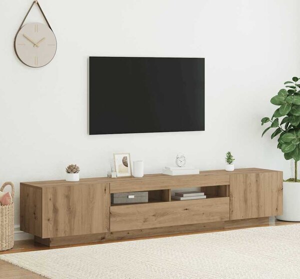 VidaXL TV stolek s LED 200x35x40 cm kompozitní dřevo [3333063] Barva: dub artisan