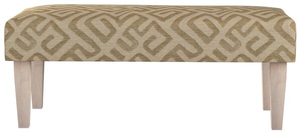 Dlouhá lavička 100x40cm barva béžová látka pletený vzor, vzorované