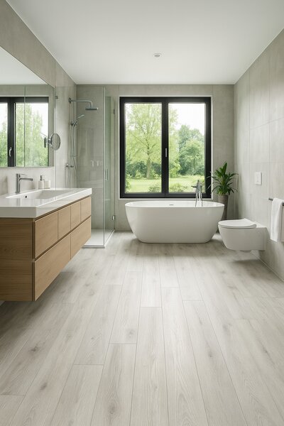 Beauflor, PVC podlaha - lino Ambient Silk Oak 916L - dub, na míru, šíře 3m,4m, šedá, bez podkladu, chodba / předsíň