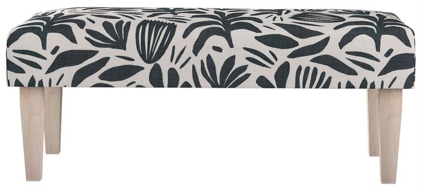 Dlouhá lavička 100x40cm barva černá látka pletený vzor, vzorované