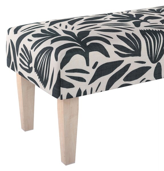 Dlouhá lavička 100x40cm barva černá látka pletený vzor, vzorované