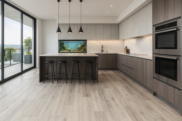 Beauflor, PVC podlaha - lino Ambient Silk Oak 916L - dub, na míru, šíře 3m,4m, šedá, bez podkladu, chodba / předsíň