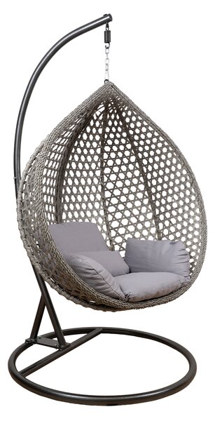 Skládací závěsné houpací křeslo Houseland Bliss XL šedé
