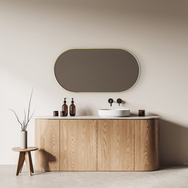 Ars Longa Scandi zrcadlo 40x80 cm oválný zlatá SCANDI4080-ZS