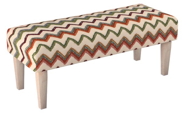Dlouhá lavička 100x40cm barva vícebarevná látka pletený vzor, vzorované