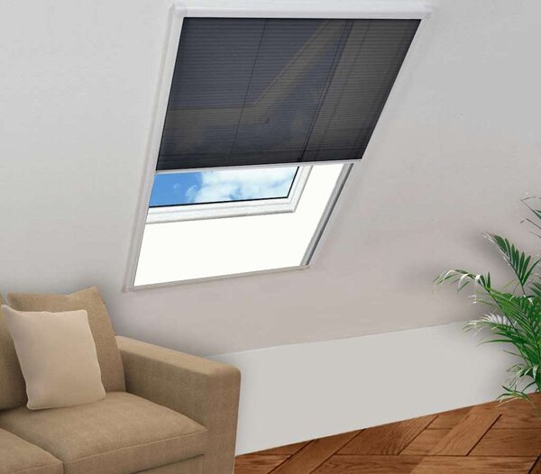 VidaXL Plisovaná okenní síť proti hmyzu hliník 80 x 120 cm [148665] Barva: Bílá