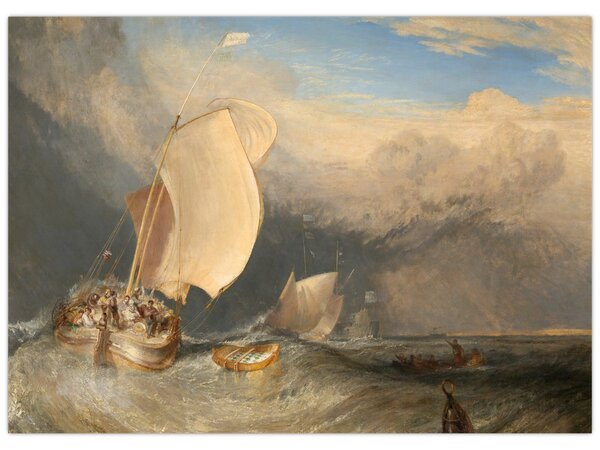 Obraz - William Turner, Fishing Boats with Hucksters Bargaining for Fish, reprodukce (70x50 cm)