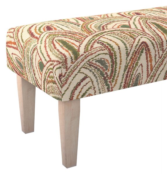 Dlouhá lavička 100x40cm barva vícebarevná látka pletený vzor, vzorované