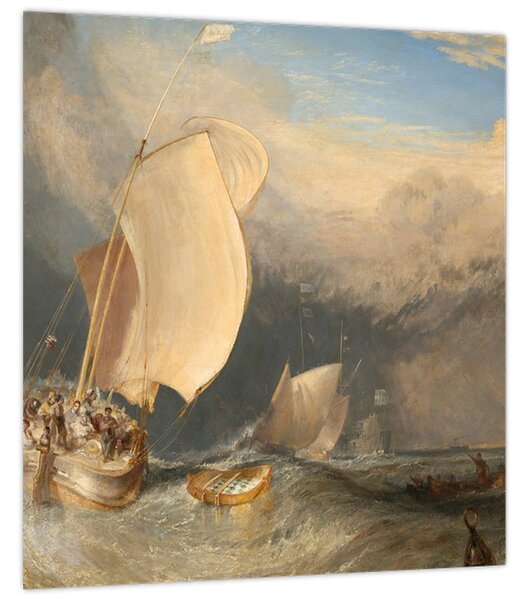 Obraz - William Turner, Fishing Boats with Hucksters Bargaining for Fish, reprodukce (30x30 cm)