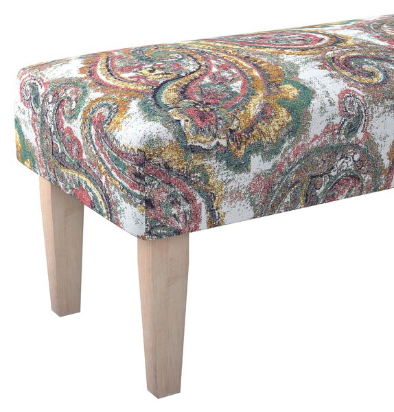 Dlouhá lavička 100x40cm barva vícebarevná látka pletený vzor, vzorované