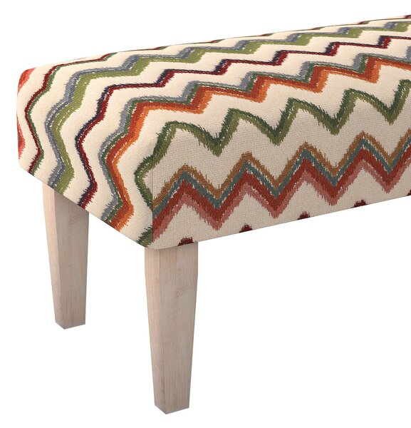 Dlouhá lavička 100x40cm barva vícebarevná látka pletený vzor, vzorované