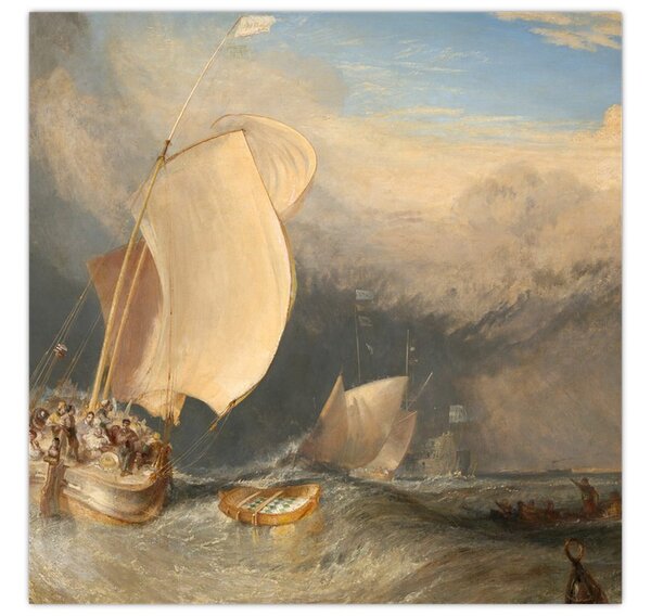 Obraz - William Turner, Fishing Boats with Hucksters Bargaining for Fish, reprodukce (30x30 cm)