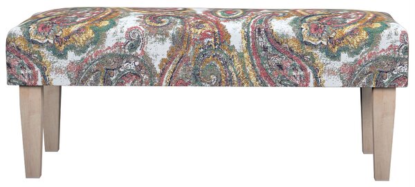Dlouhá lavička 100x40cm barva vícebarevná látka pletený vzor, vzorované