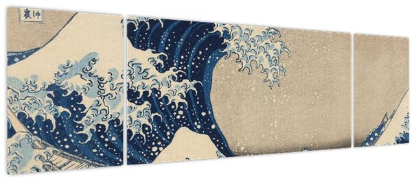 Obraz - Katsushika Hokusai, Under the Wave off Kanagawa, reprodukce (170x50 cm)