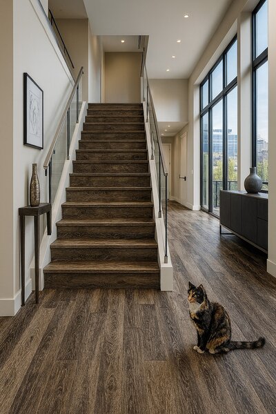 Beauflor, PVC podlaha - lino Toptex Aged Oak 967M - dub, na míru, šíře 5m, šedá, filc, chodba / předsíň