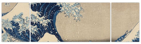 Obraz - Katsushika Hokusai, Under the Wave off Kanagawa, reprodukce (170x50 cm)