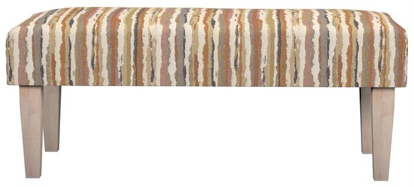 Dlouhá lavička 100x40cm barva béžová látka pletený vzor, vzorované
