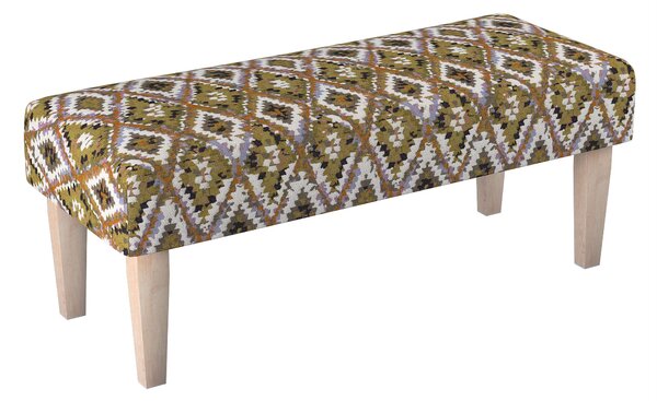 Dlouhá lavička 100x40cm barva vícebarevná látka pletený vzor, vzorované