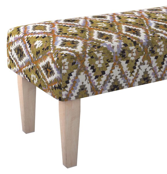 Dlouhá lavička 100x40cm barva vícebarevná látka pletený vzor, vzorované