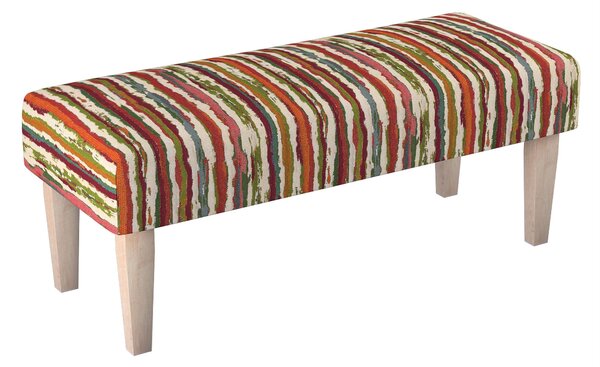 Dlouhá lavička 100x40cm barva vícebarevná látka pletený vzor, vzorované