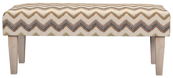 Dlouhá lavička 100x40cm barva béžová látka pletený vzor, vzorované