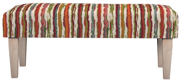 Dlouhá lavička 100x40cm barva vícebarevná látka pletený vzor, vzorované