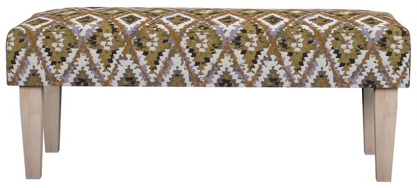 Dlouhá lavička 100x40cm barva vícebarevná látka pletený vzor, vzorované