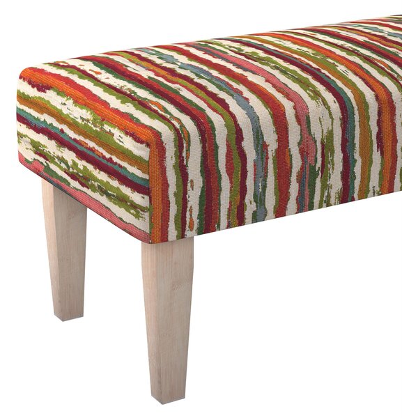 Dlouhá lavička 100x40cm barva vícebarevná látka pletený vzor, vzorované