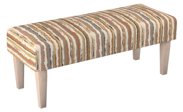 Dlouhá lavička 100x40cm barva béžová látka pletený vzor, vzorované