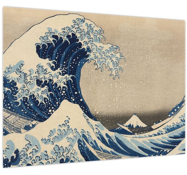 Obraz - Katsushika Hokusai, Under the Wave off Kanagawa, reprodukce (70x50 cm)