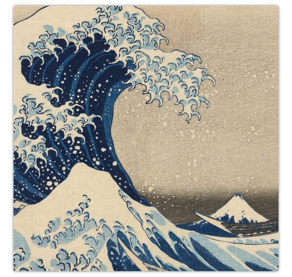 Obraz - Katsushika Hokusai, Under the Wave off Kanagawa, reprodukce (30x30 cm)
