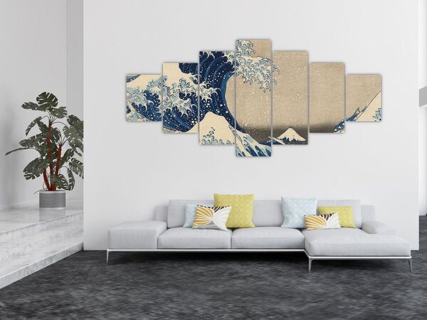 Obraz - Katsushika Hokusai, Under the Wave off Kanagawa, reprodukce (210x100 cm)